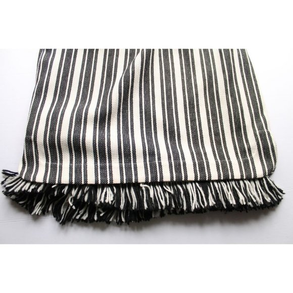 Baum Und Pfergarten Aralda Dress Stripe Fringe Hem Ecru Black Size 40/ L - Picture 5 of 10